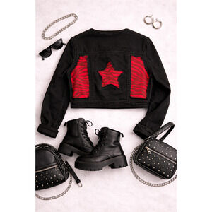 OOAK Upcycled Zebra Patch Jacket